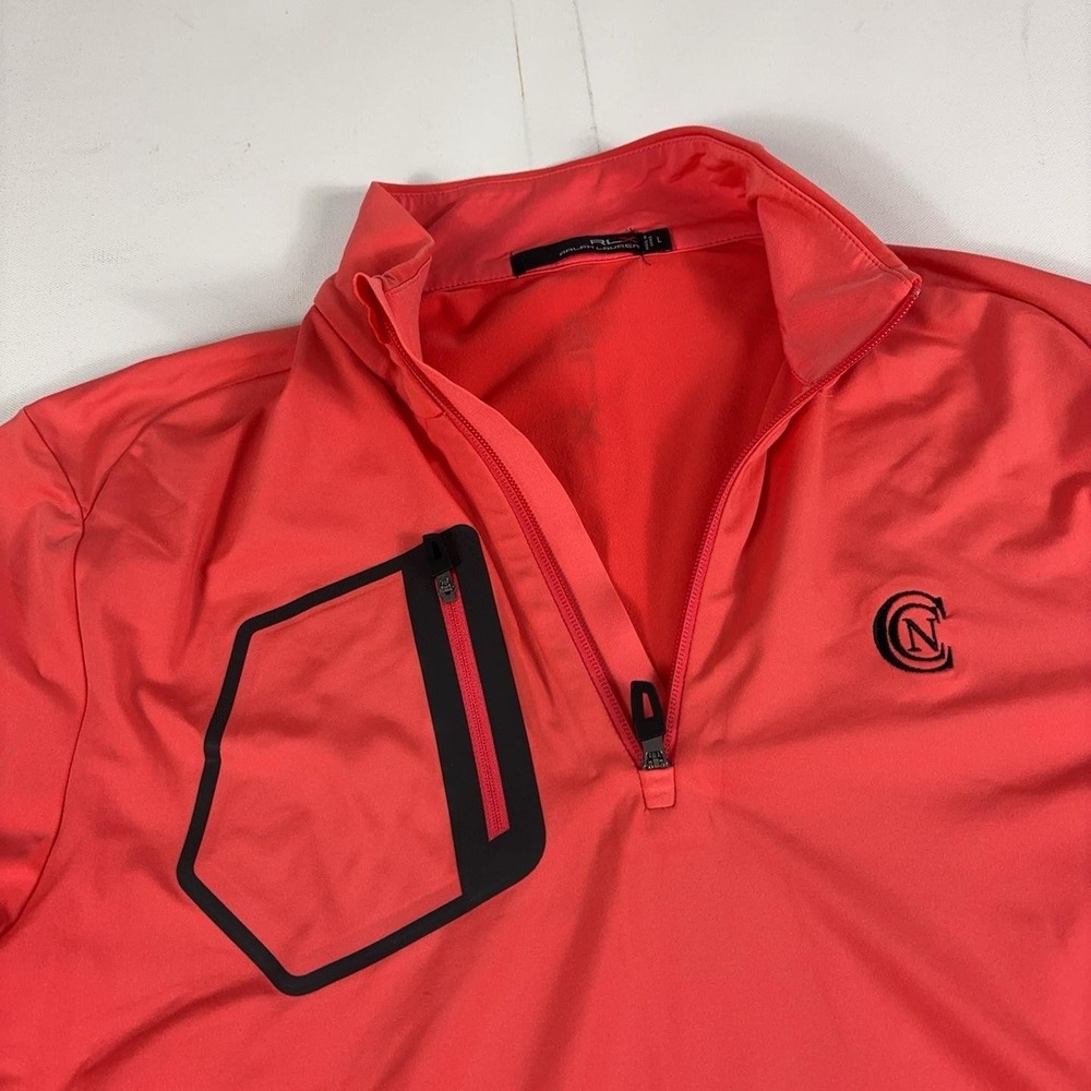 RLX Ralph Lauren Pullover Mens Large Red Long Sleeve Mock Neck Golf Top